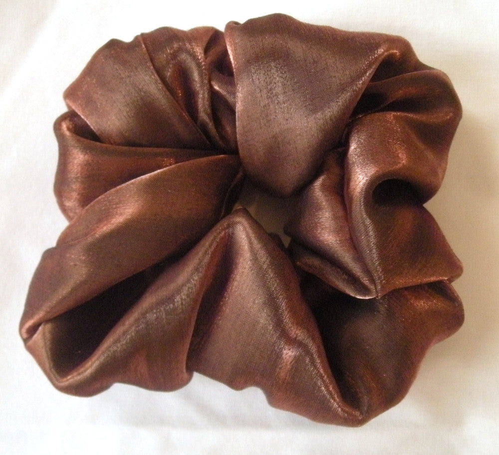 Antique Copper Iridescent Hair Scrunchies - Large