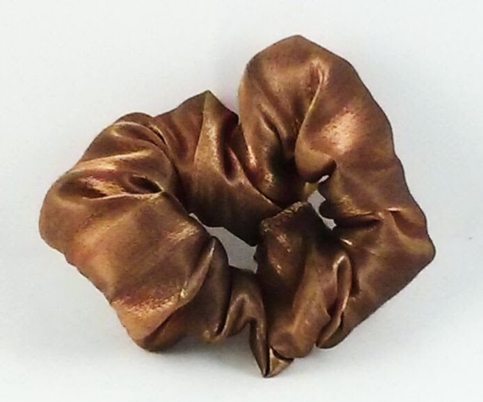 Antique Copper Iridescent Hair Scrunchies - Small