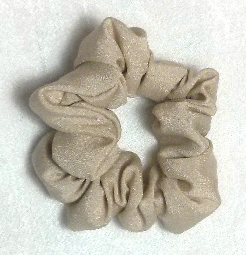 Golden Beige Triple Georgette - Twiggy Scrunchies