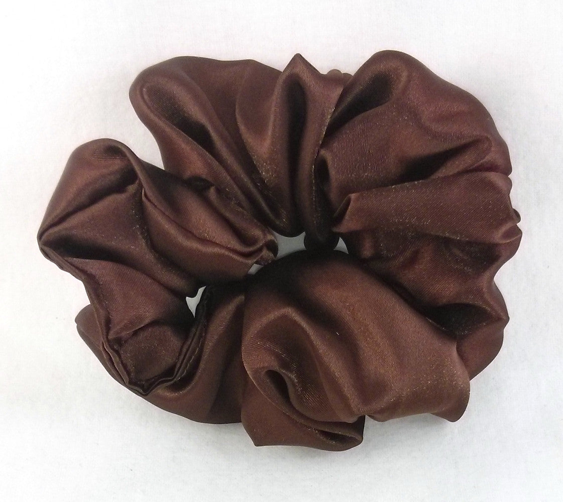 Brown Satin Hair Scrunchy - Regular