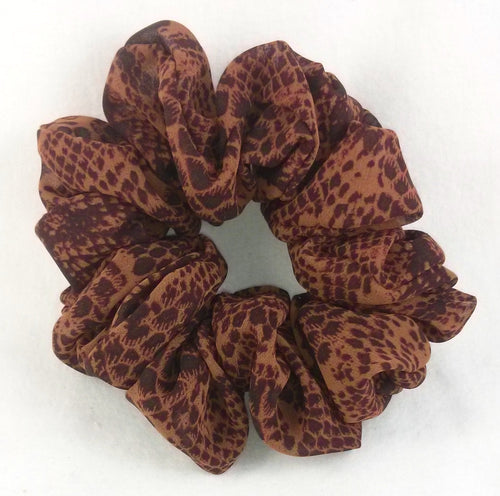 Brown Snakeskin Georgette Scrunchy - Full