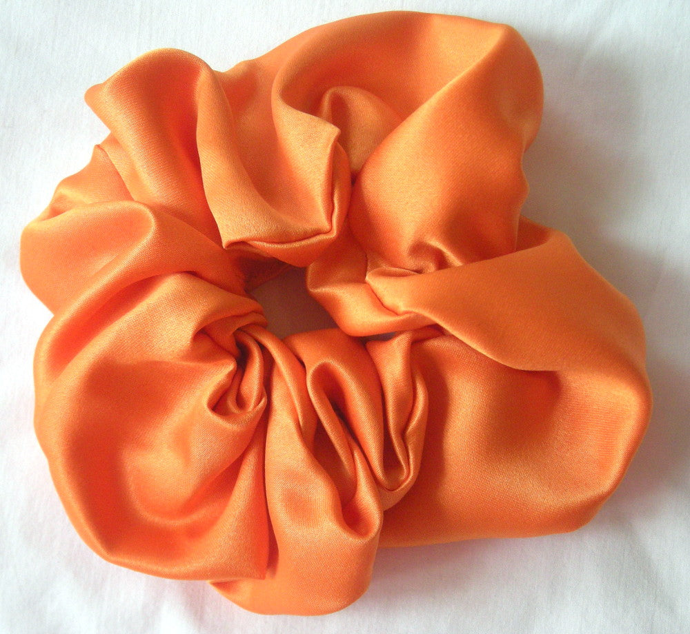 Orange Satin Charmeuse Scrunchy - Large