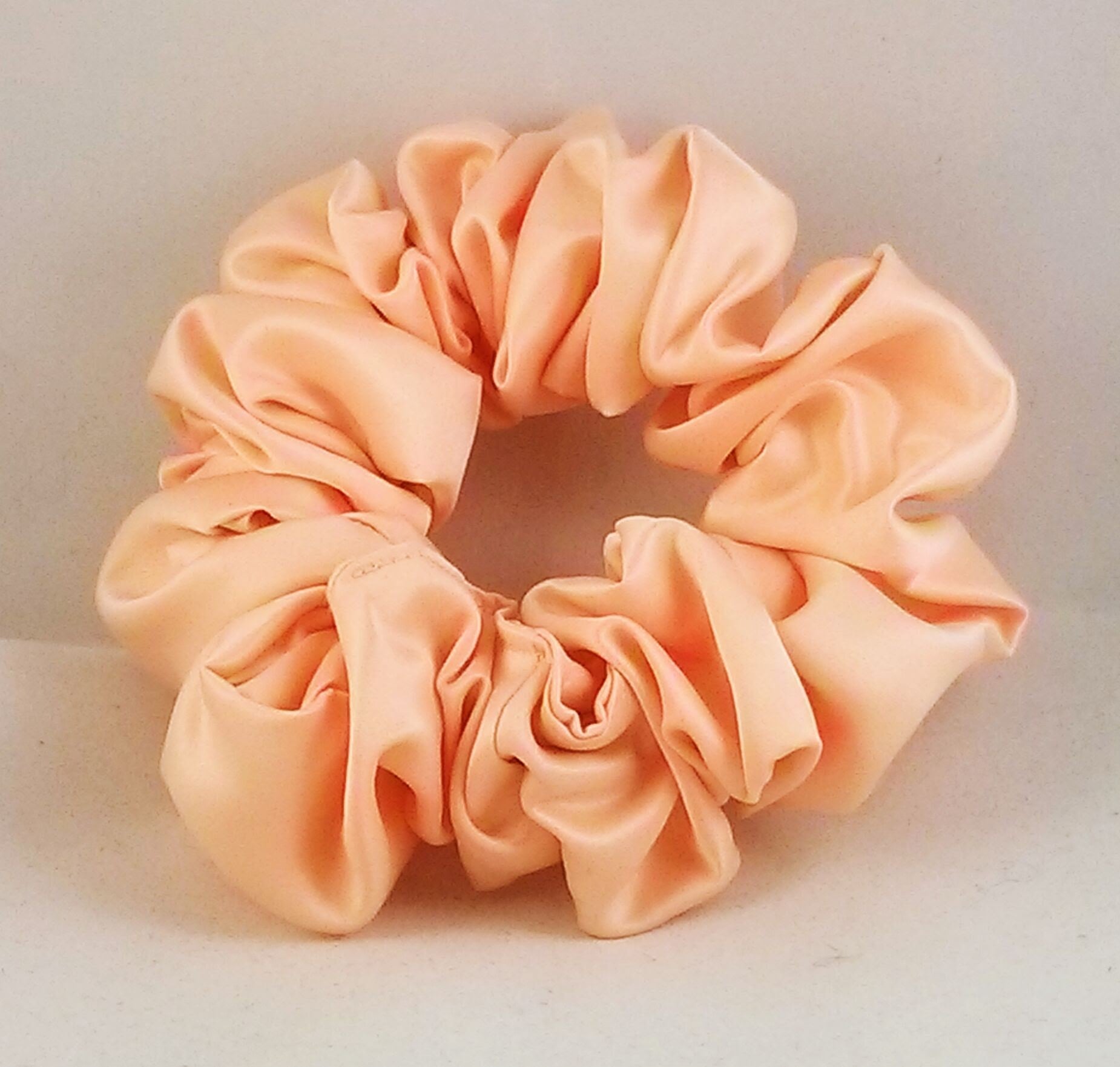 Peach Satin Scrunchy - Full