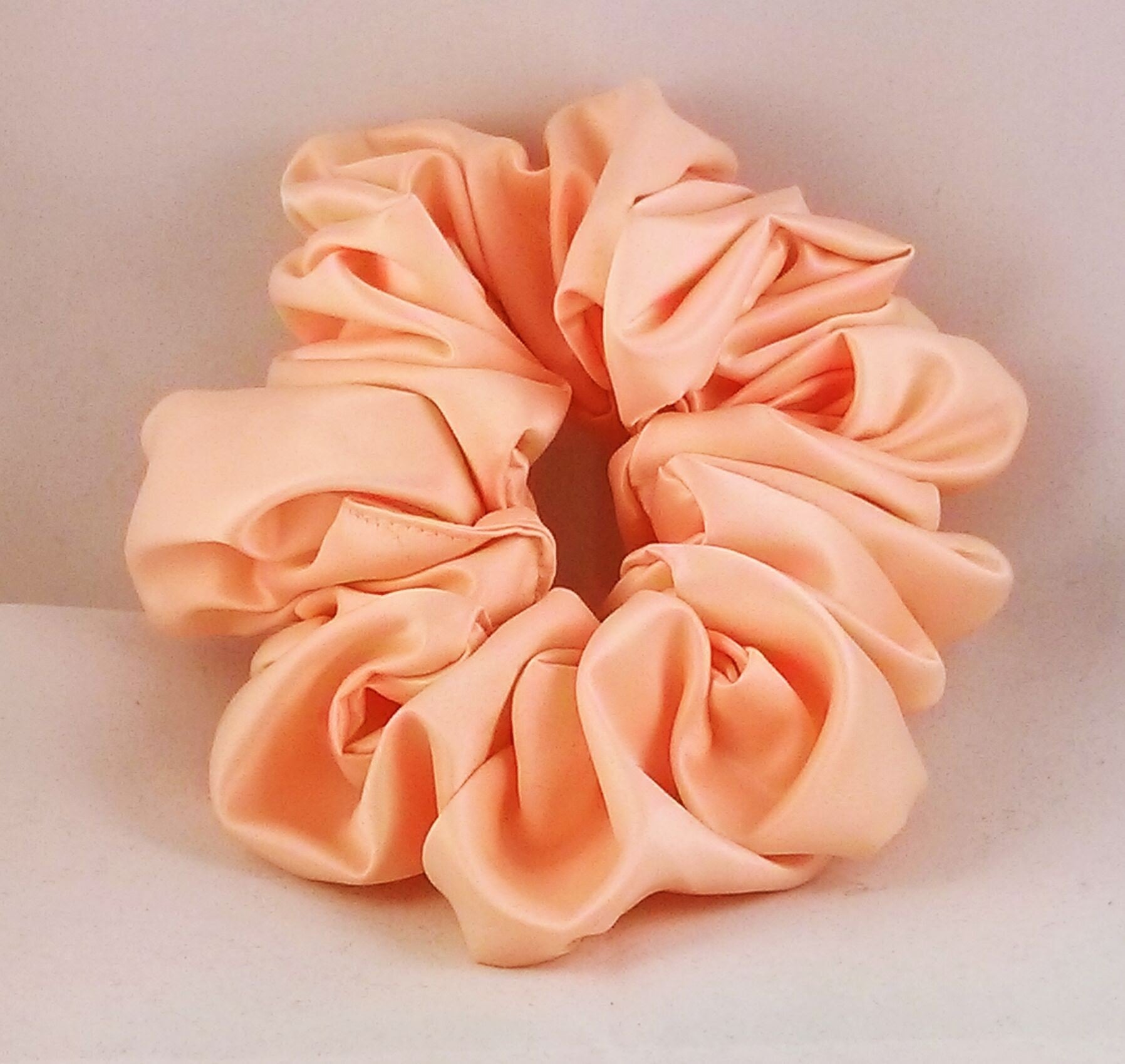 Peach Satin Scrunchy - Jumbo