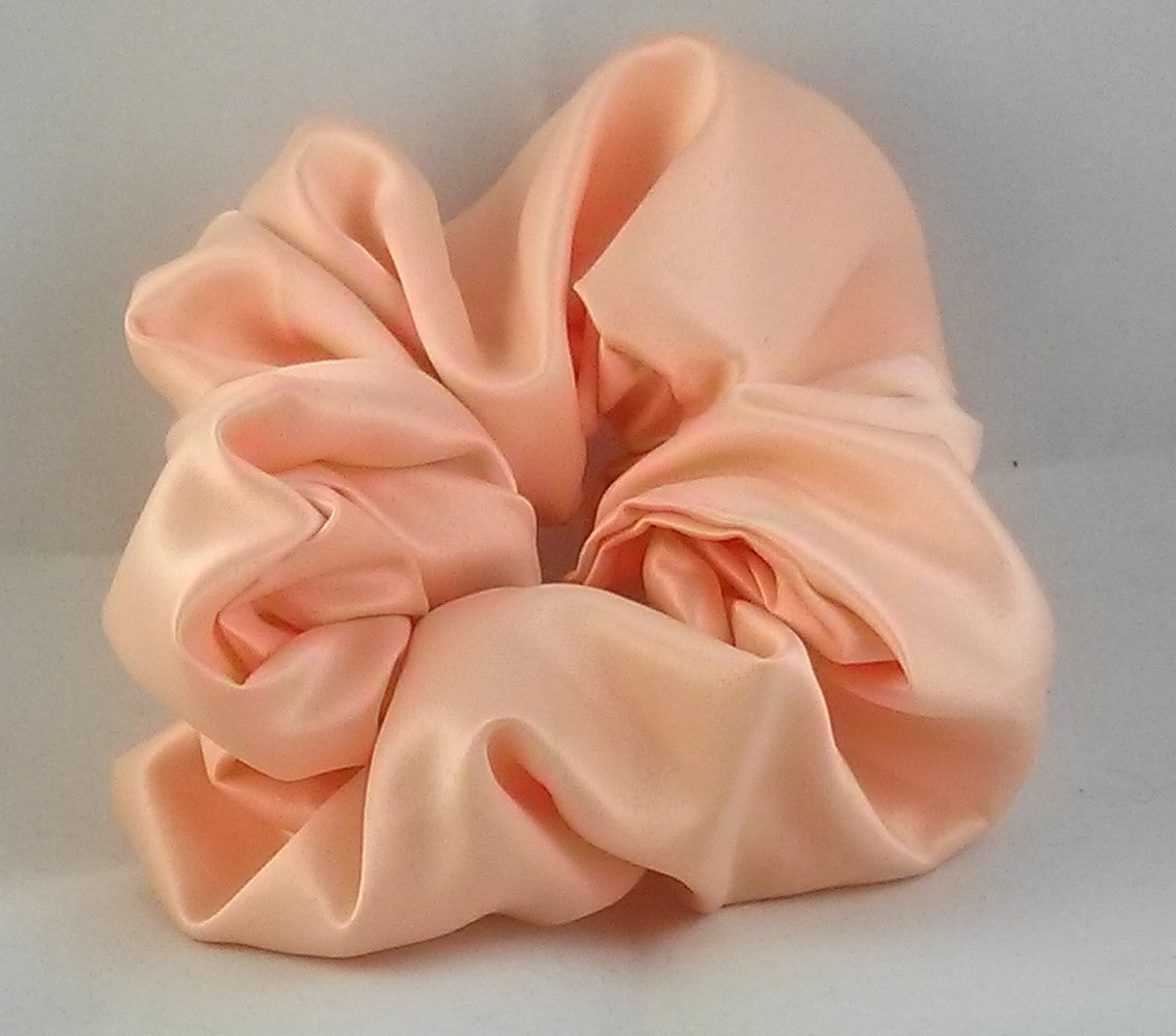 Peach Satin Scrunchy - Large