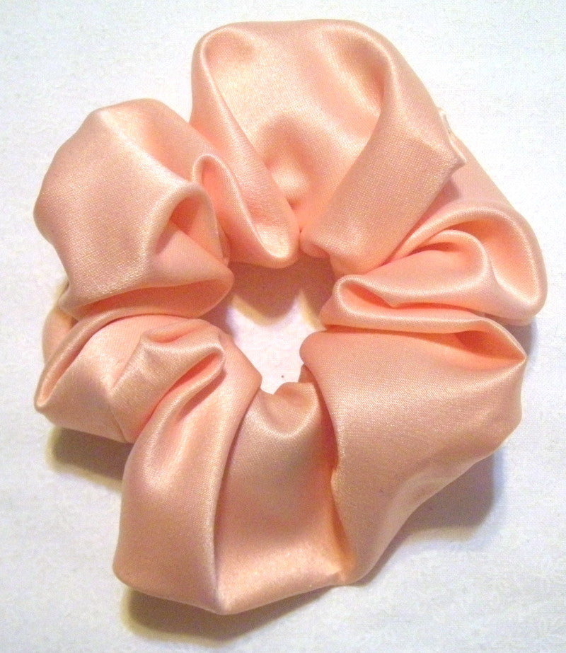 Peach Satin Scrunchy - Small