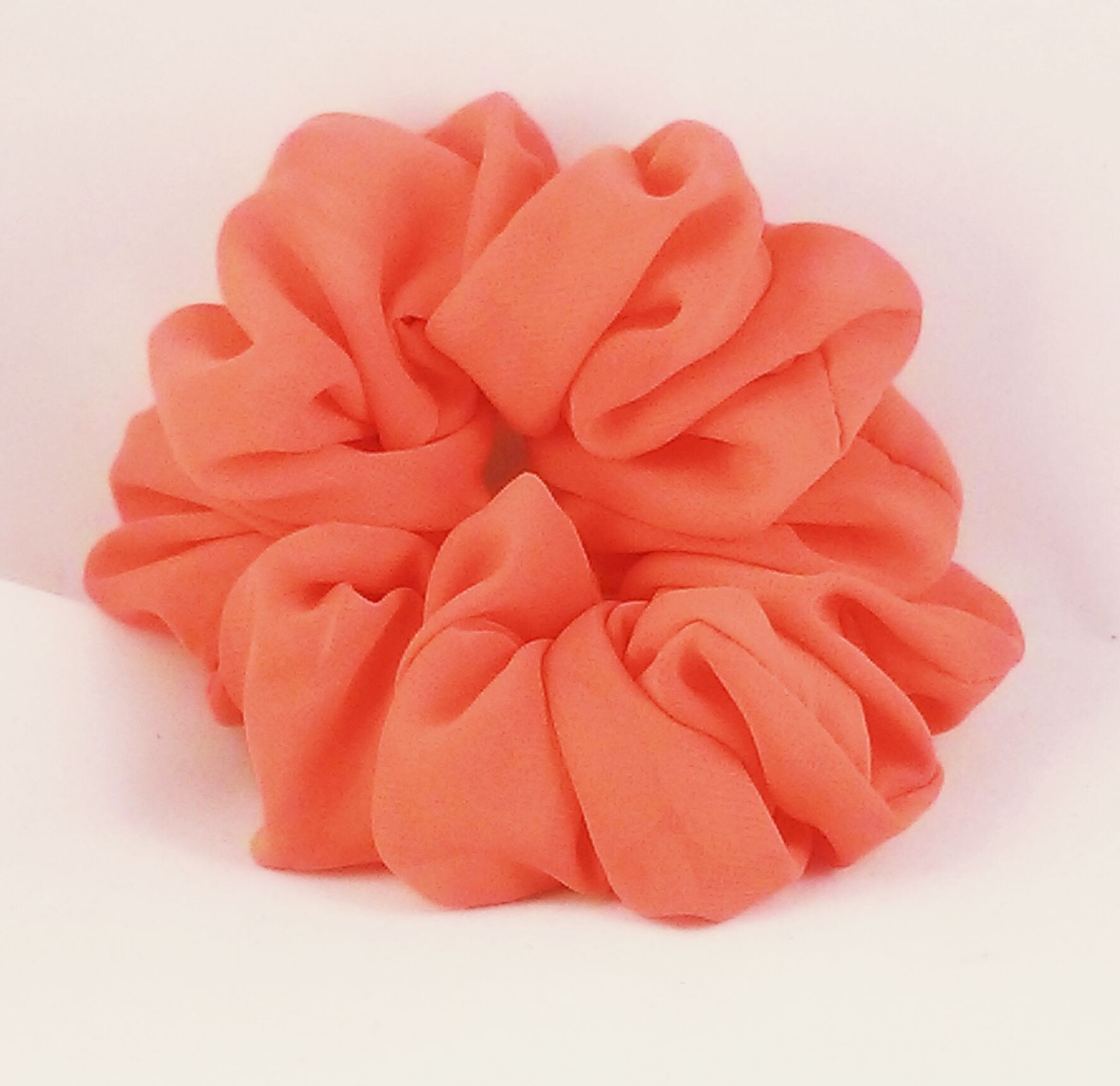 Orange Chiffon Hair Scrunchy - Full