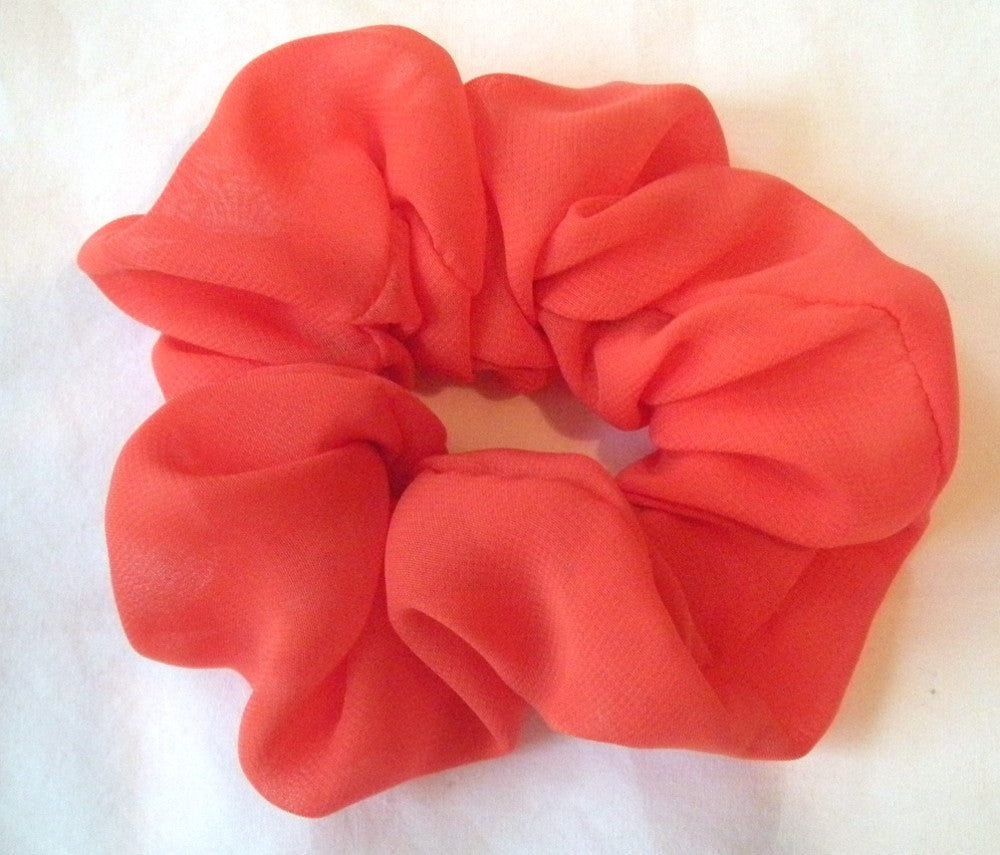Orange Chiffon Hair Scrunchy - Regular