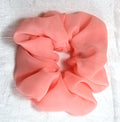 Peach Chiffon Hair Scrunchy - Regular