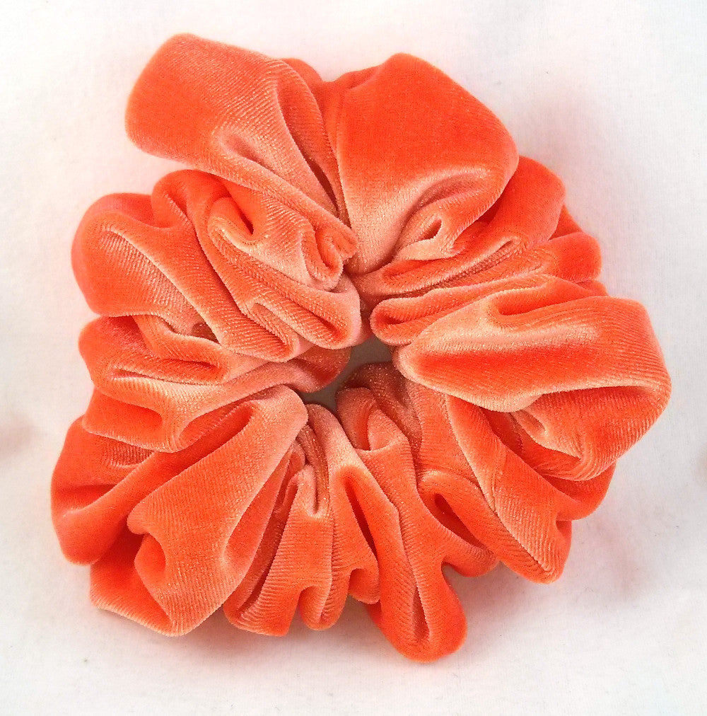 Orange Velvet Scrunchy - Jumbo