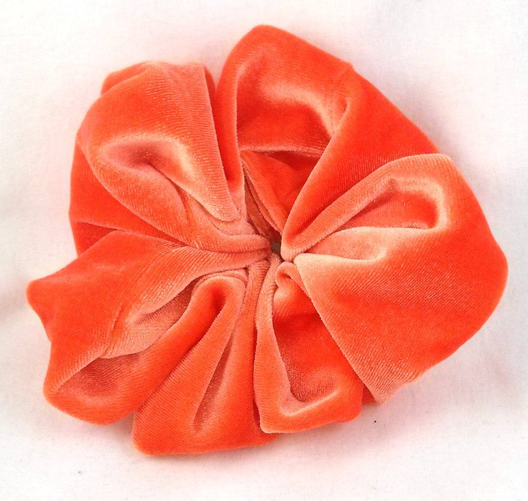 Orange Velvet Scrunchy - Large