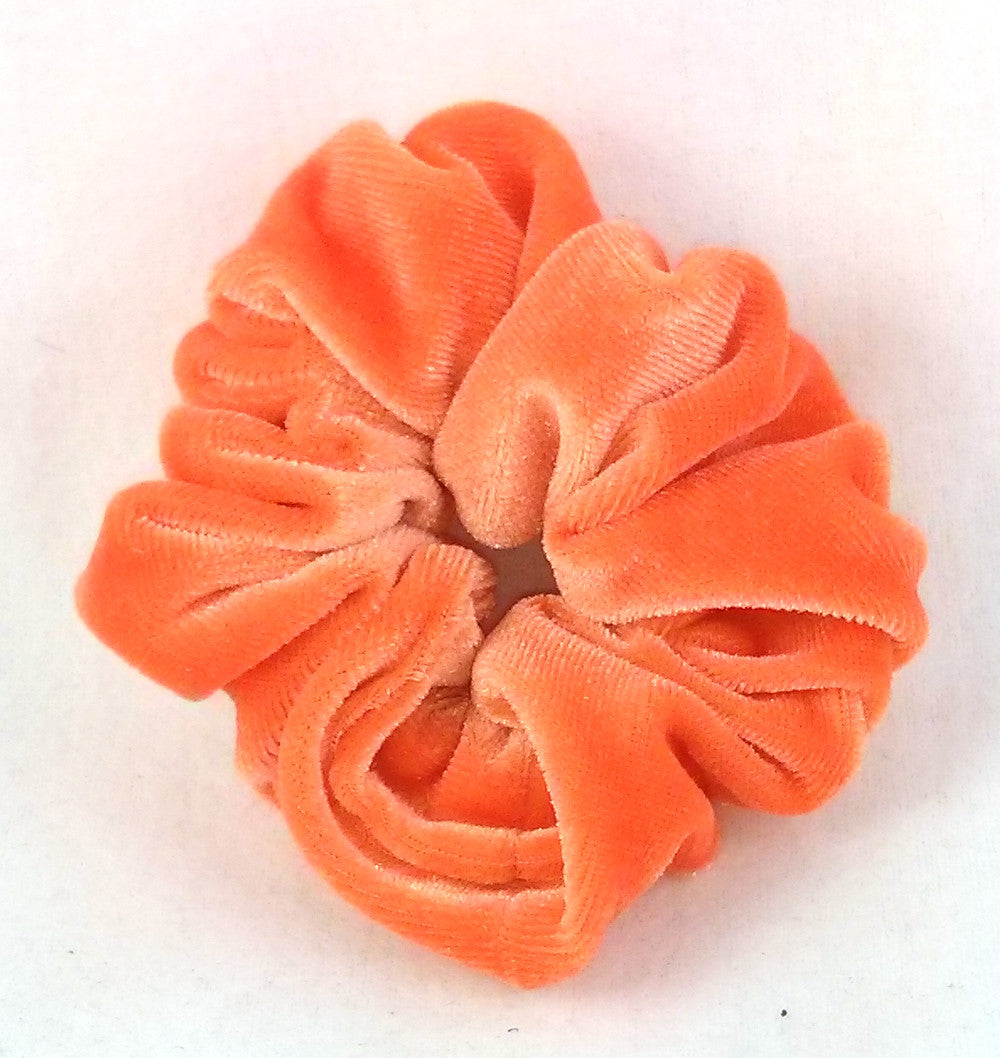 Orange Velvet Scrunchy - Small