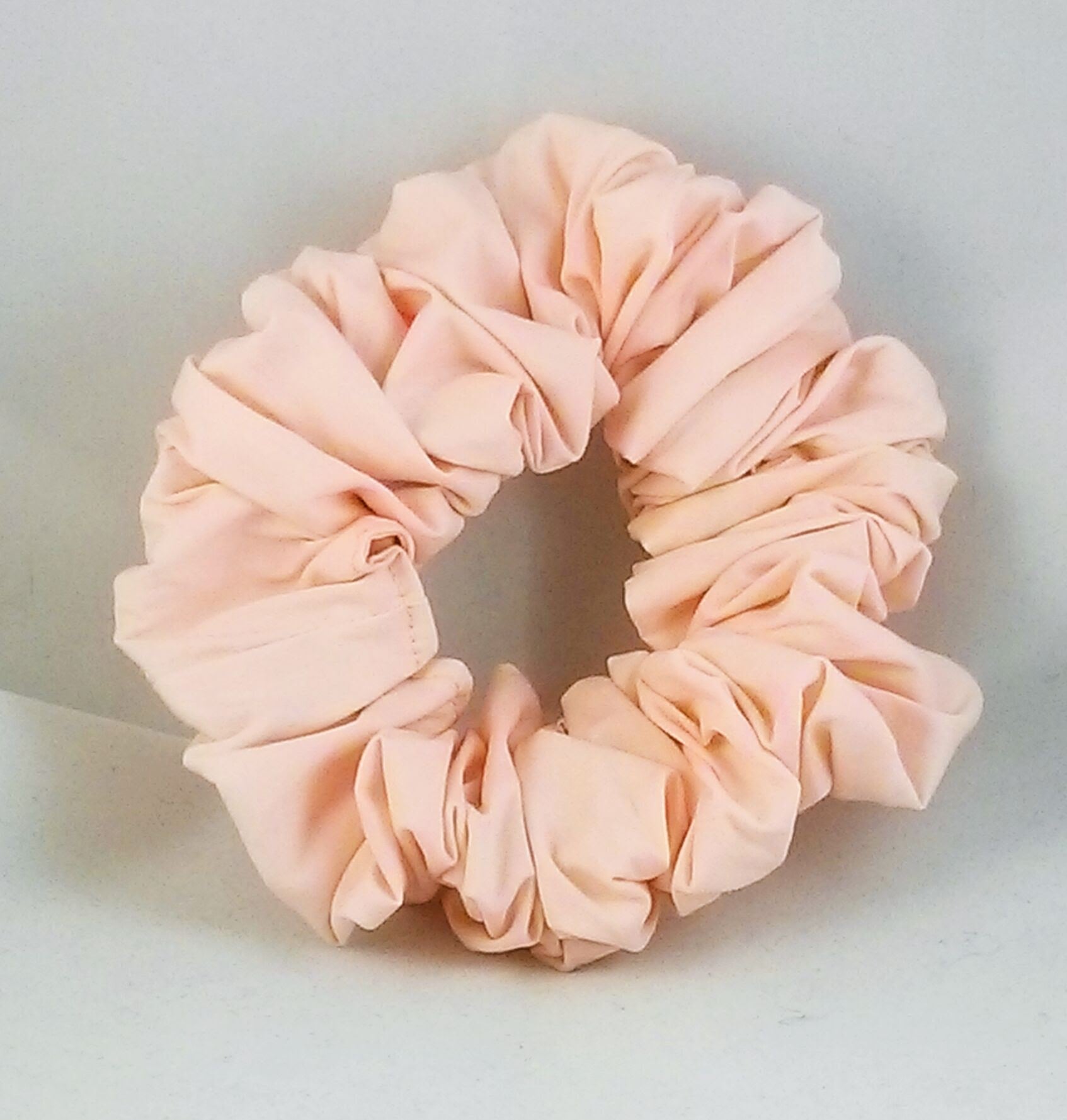Pale Peach Cotton Hair Scrunchy - Full