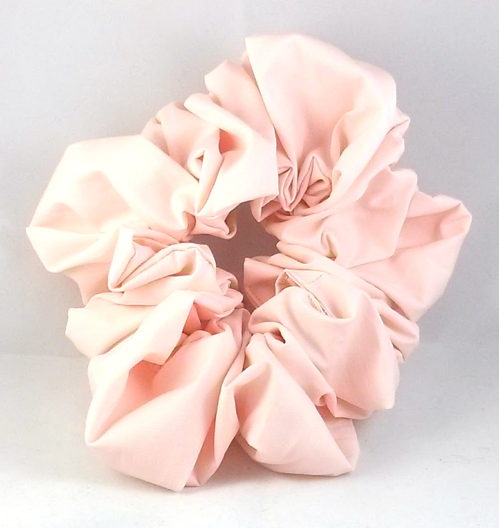 Pale Peach Cotton Hair Scrunchy - Jumbo