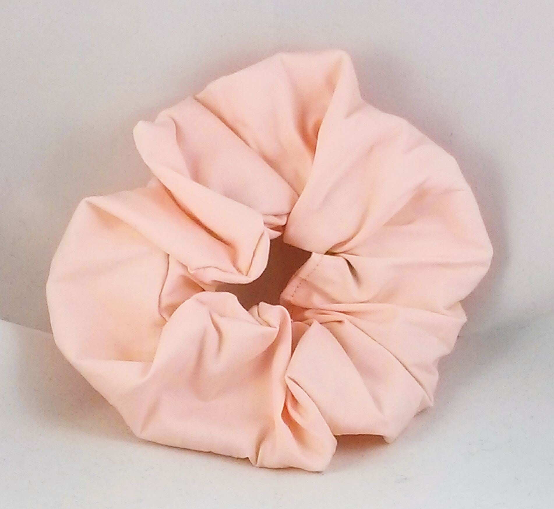 Pale Peach Cotton Hair Scrunchy - Large