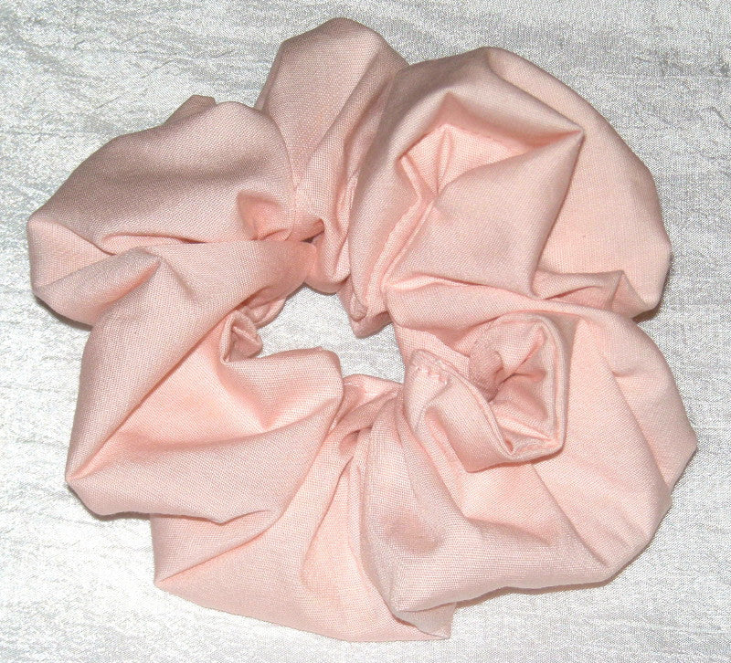 Pale Peach Cotton Hair Scrunchy - Regular