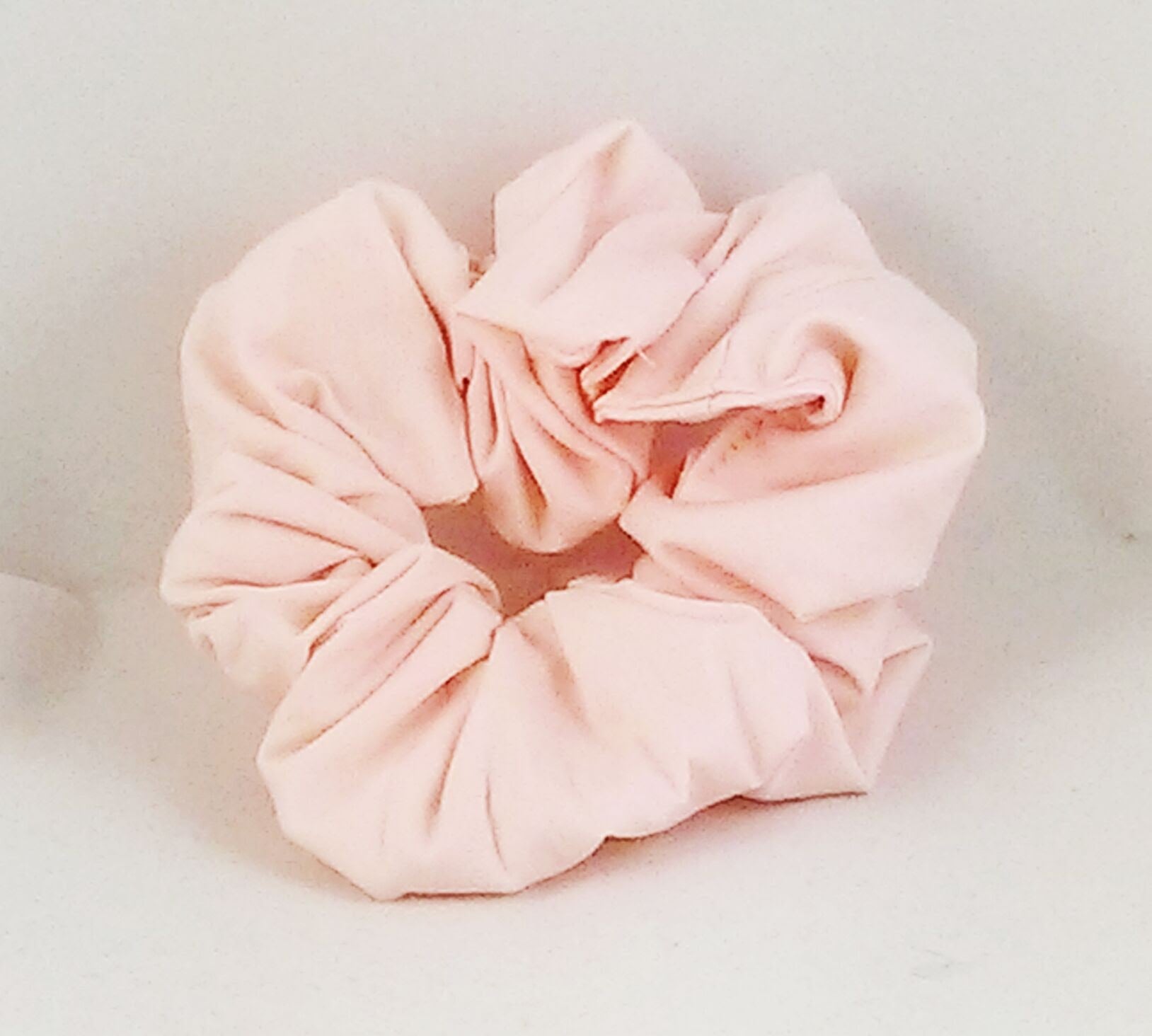 Pale Peach Cotton Hair Scrunchy - Small