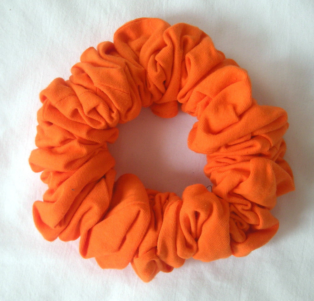 Orange Cotton Jersey Hair Scrunchy - Full
