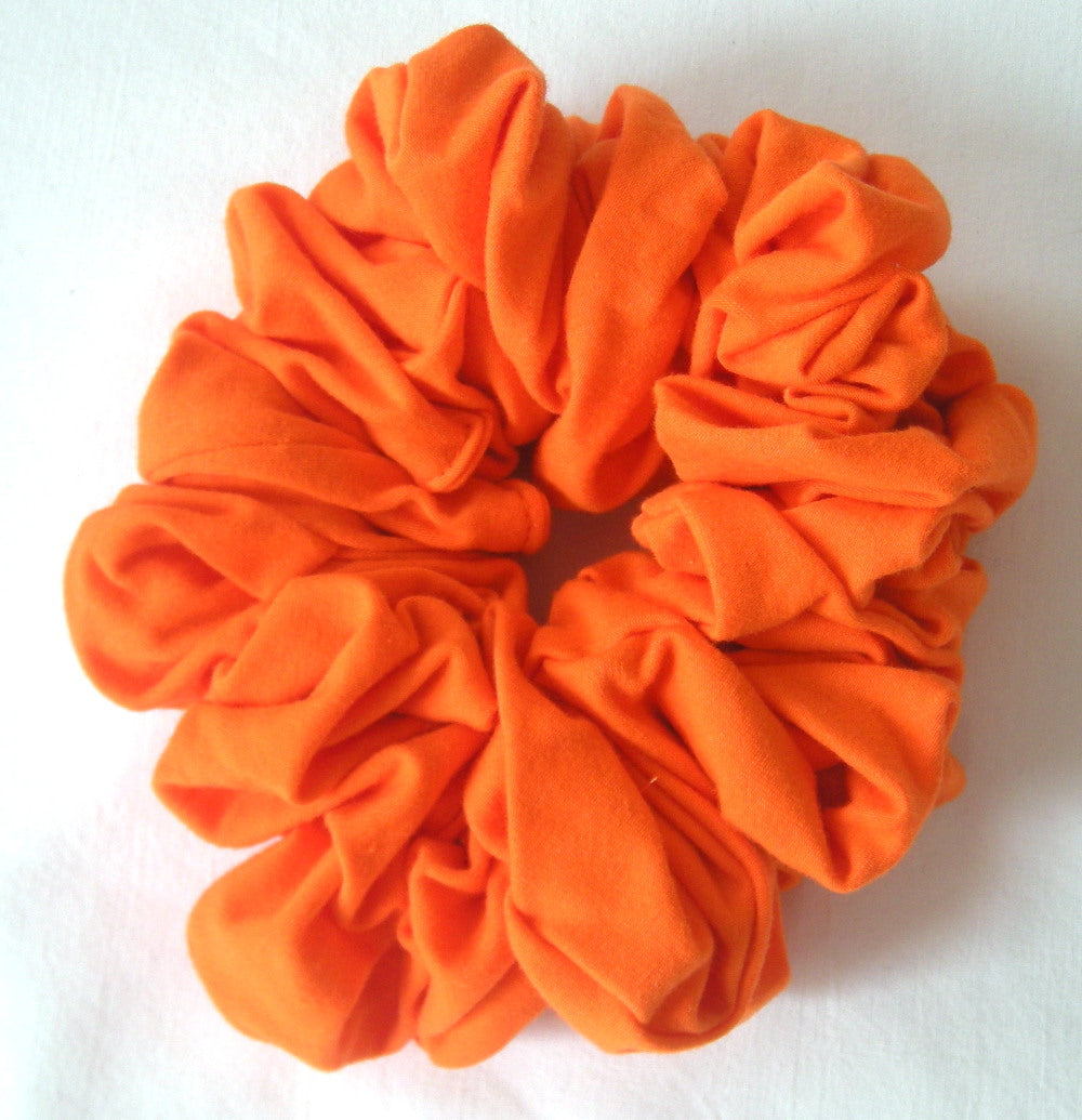 Orange Cotton Jersey Hair Scrunchy - Jumbo