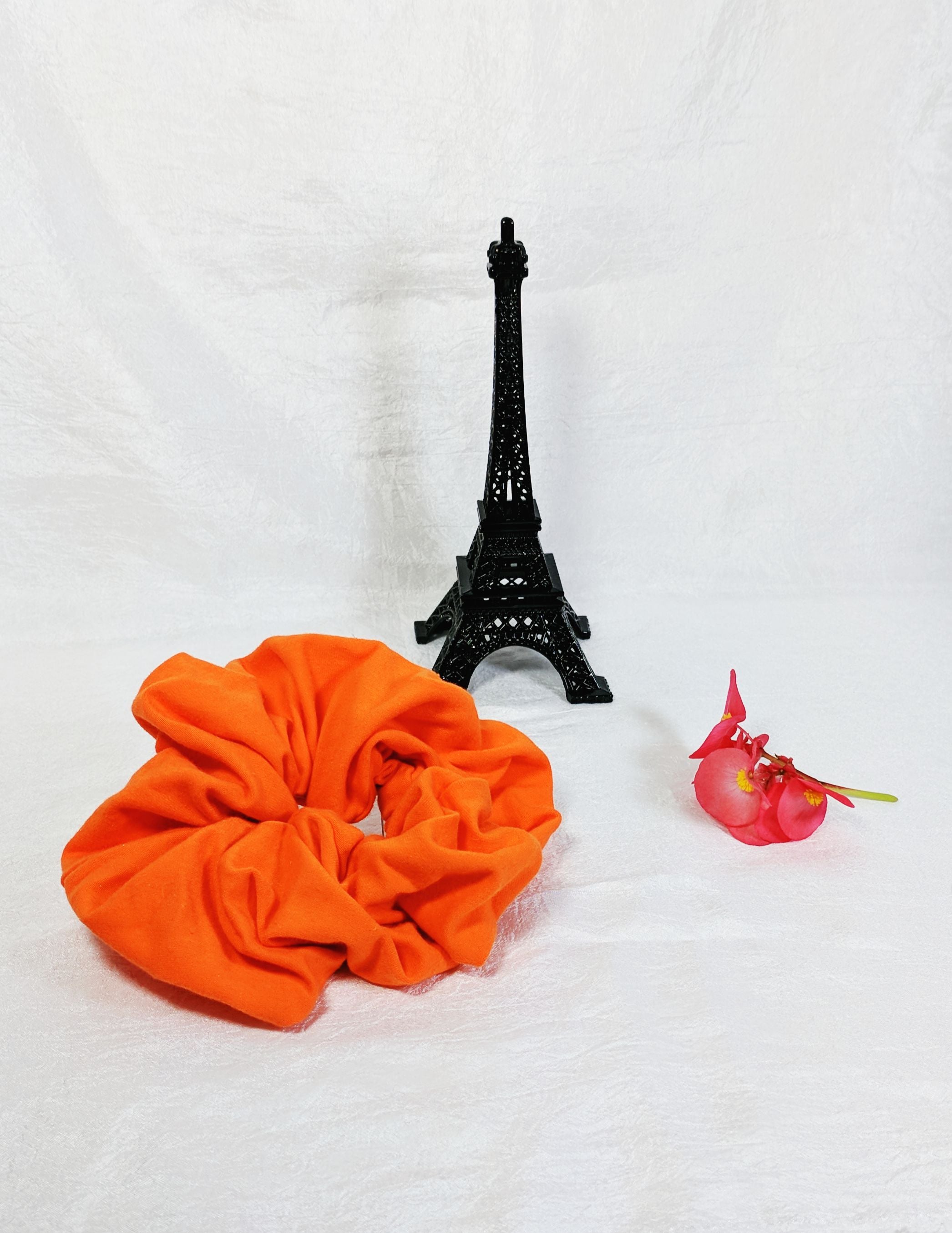 Orange Cotton Jersey Hair Scrunchy - Large