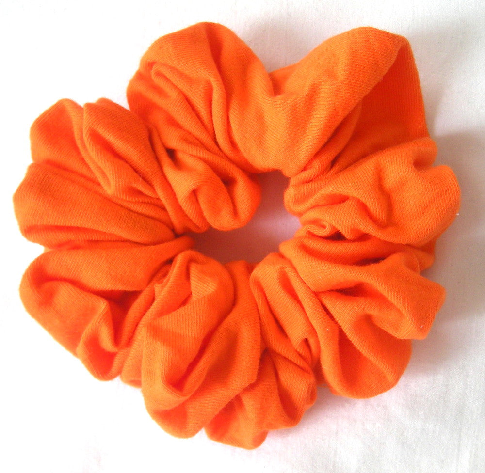 Orange Cotton Jersey Hair Scrunchy - Regular