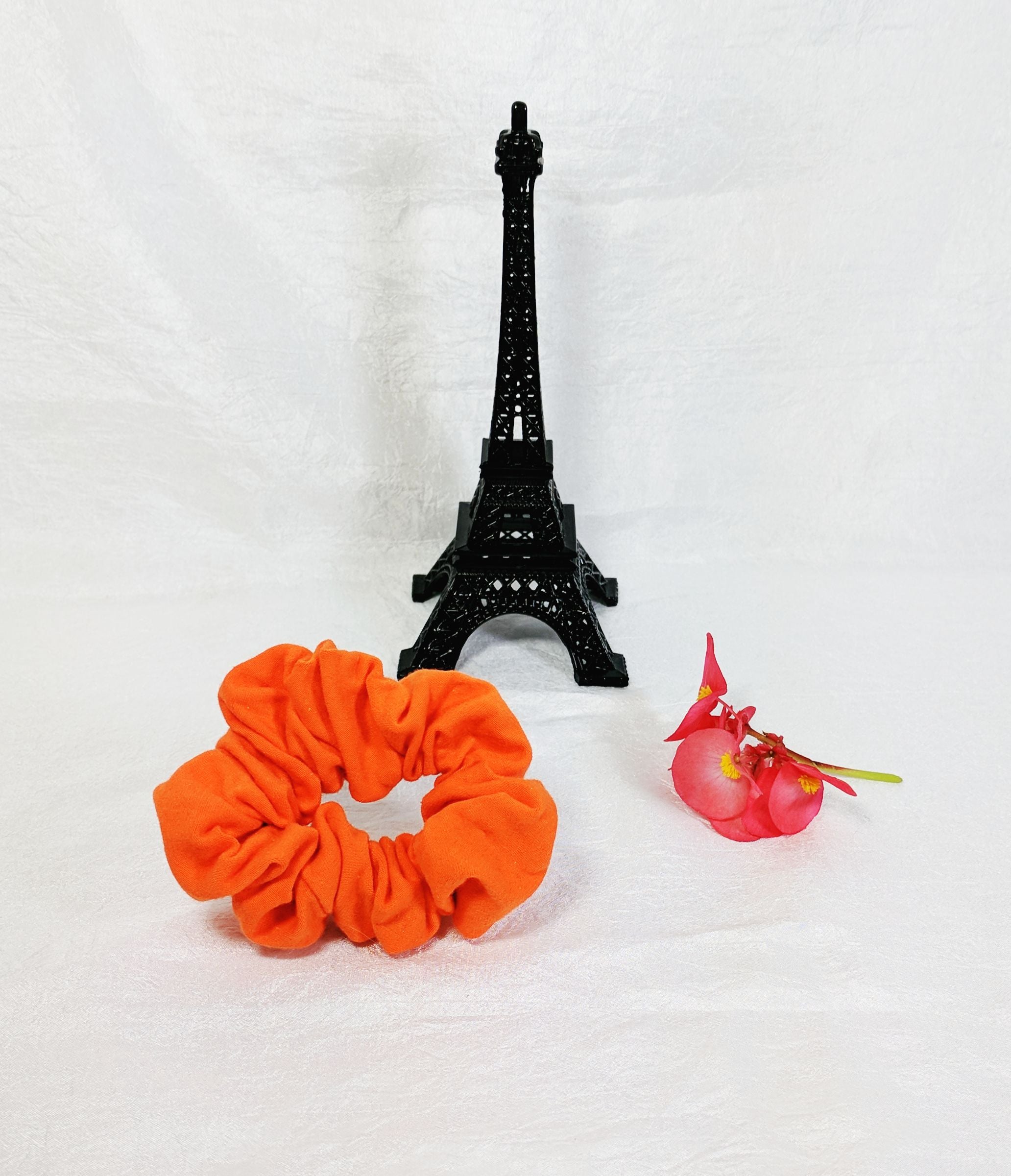 Orange Cotton Jersey Hair Scrunchy - Small