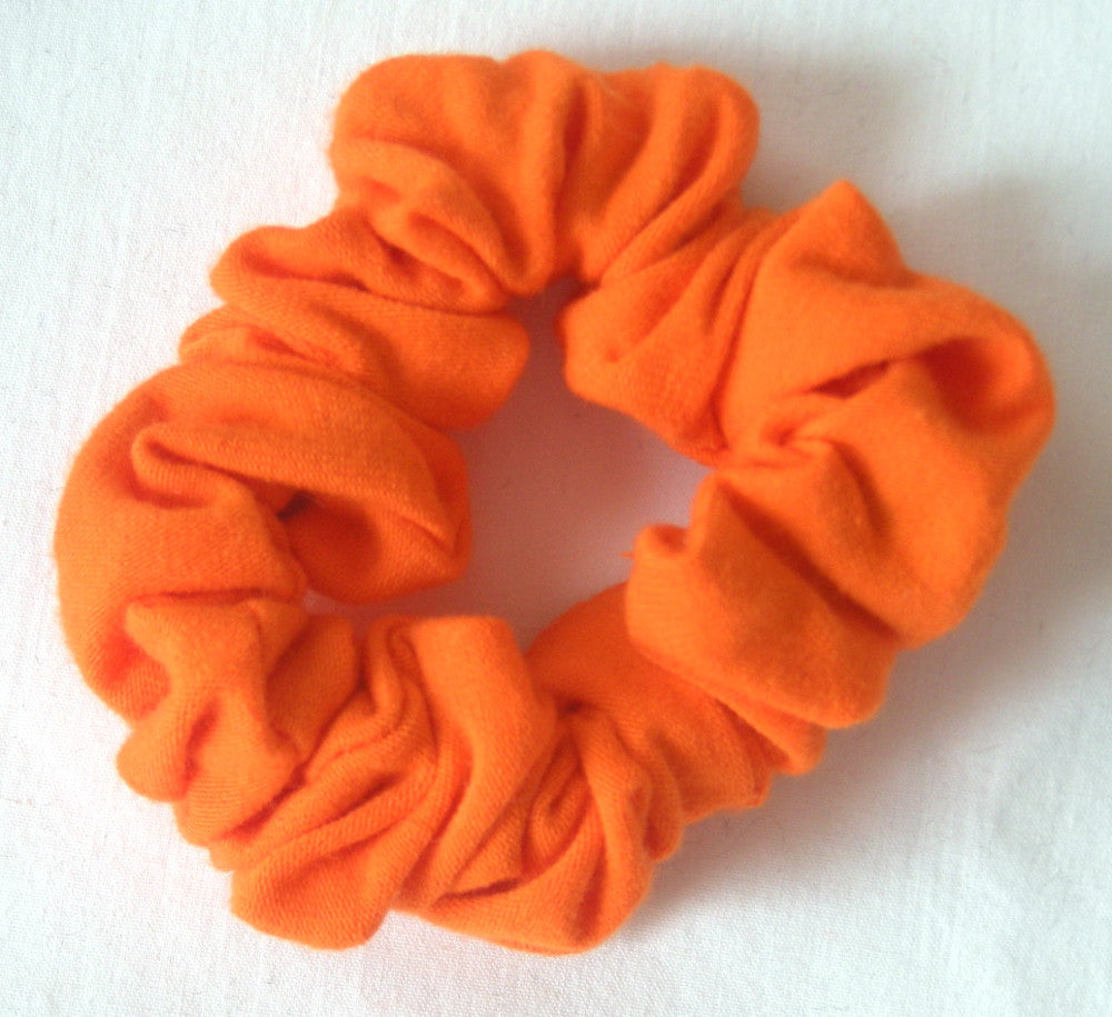 Orange Cotton Jersey Hair Scrunchy - Twiggy Scrunchies