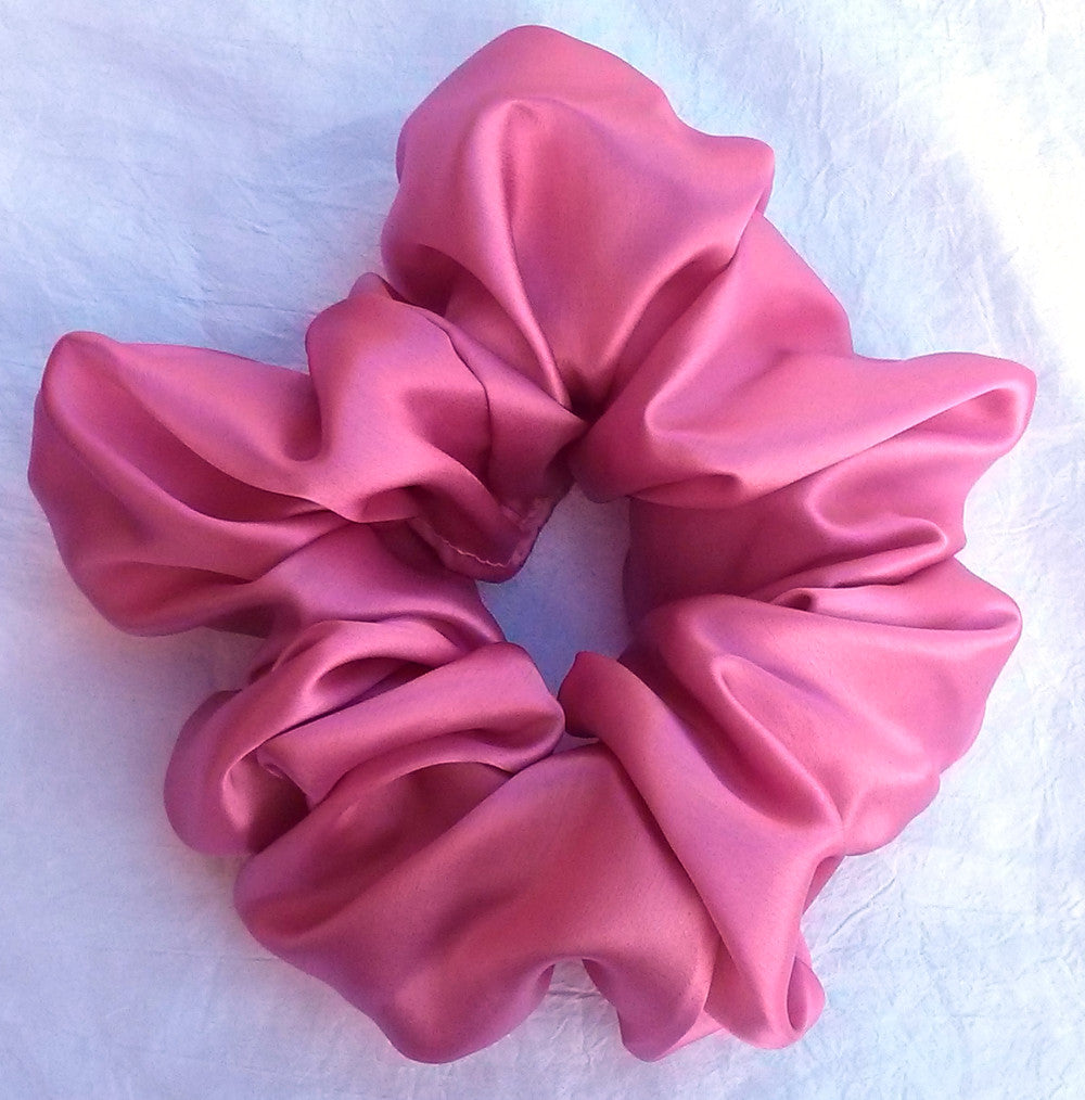 Rose Pink Silk Charmeuse Scrunchy - Jumbo