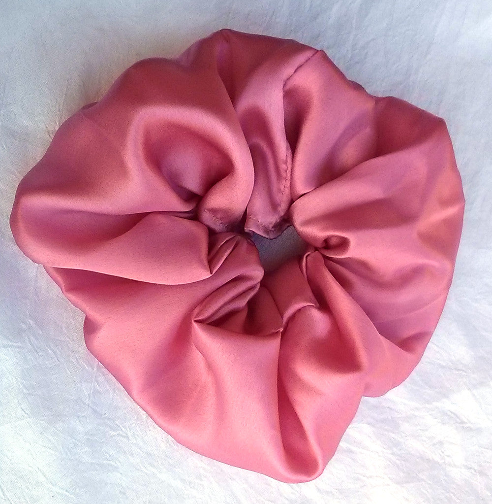 Rose Pink Silk Charmeuse Scrunchy - Large