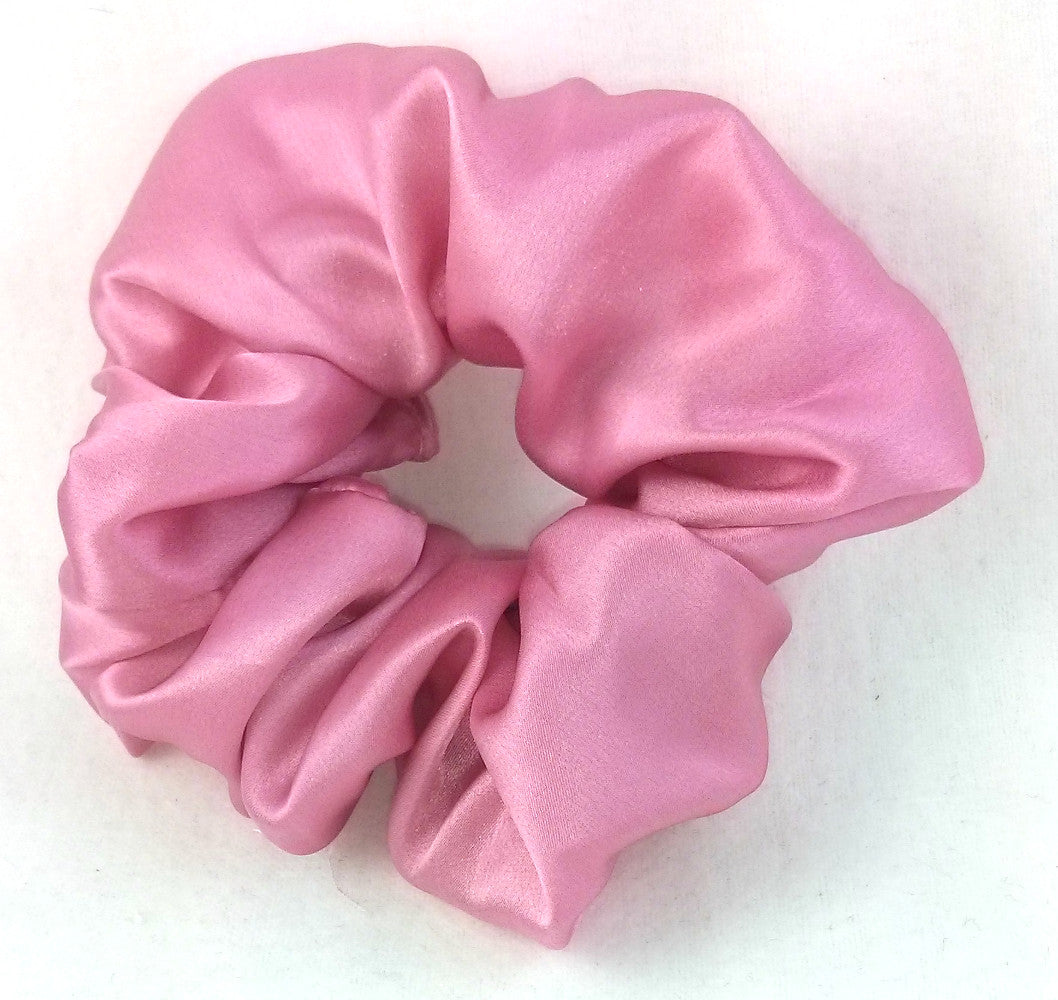 Rose Pink Silk Charmeuse Scrunchy - Regular