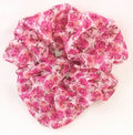 Pink, Rose, Peach Floral Chiffon Scrunchy - Regular