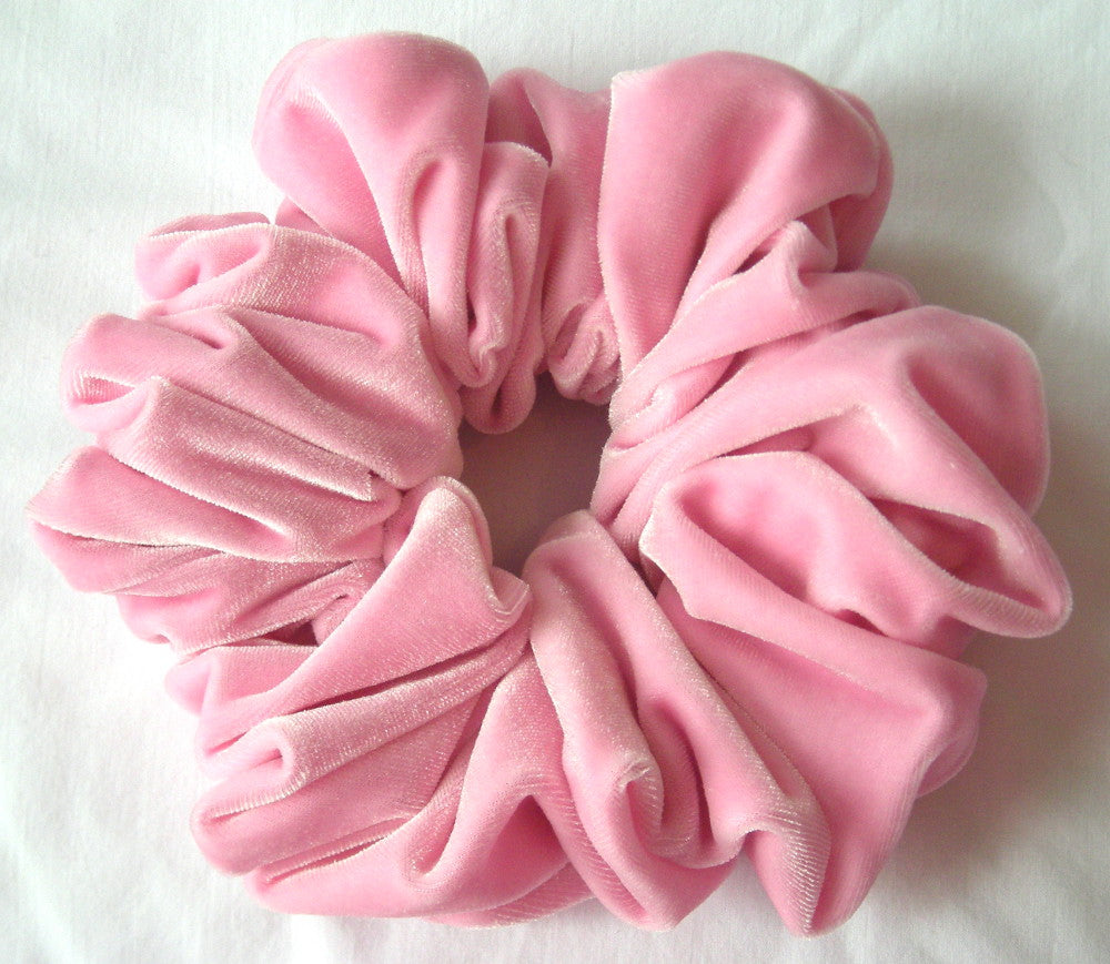 Pink Velvet Hair Scrunchy - Jumbo