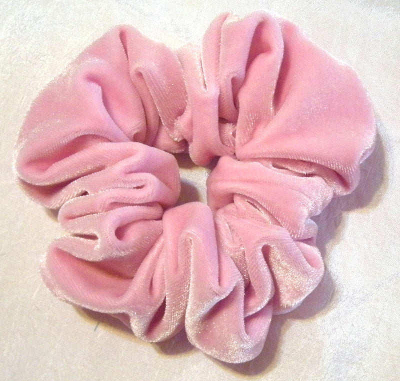 Pink Velvet Hair Scrunchy - Regular