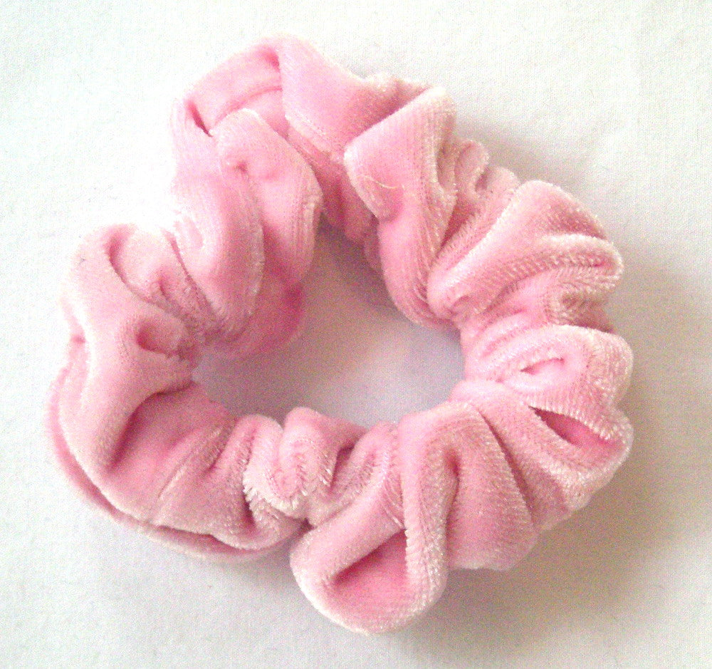 Pink Velvet Hair Scrunchy - Twiggy Scrunchies