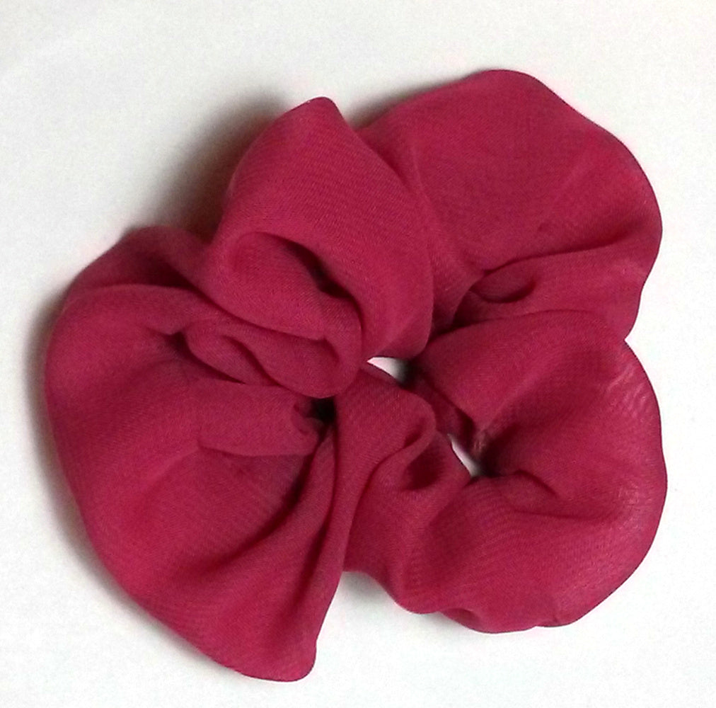 Berry Chiffon Hair Scrunchy - Small