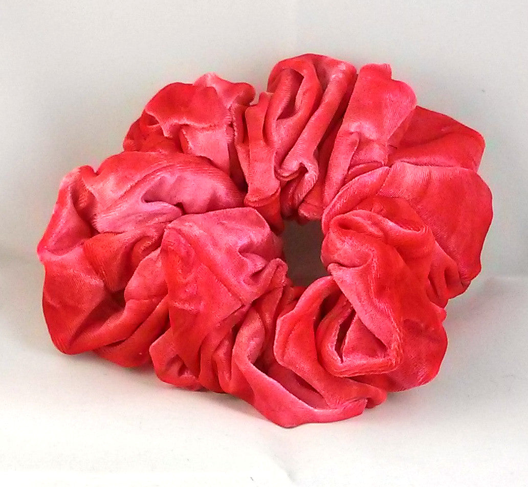Strawberry Tie-Dye Velvet Hair Scrunchy - Jumbo