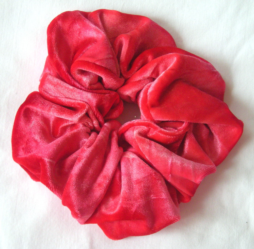 Strawberry Tie-Dye Velvet Hair Scrunchy - Large
