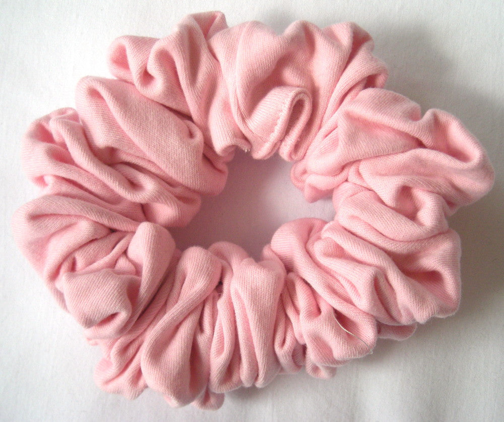 Pink Cotton Jersey Hair Scrunchy - Full