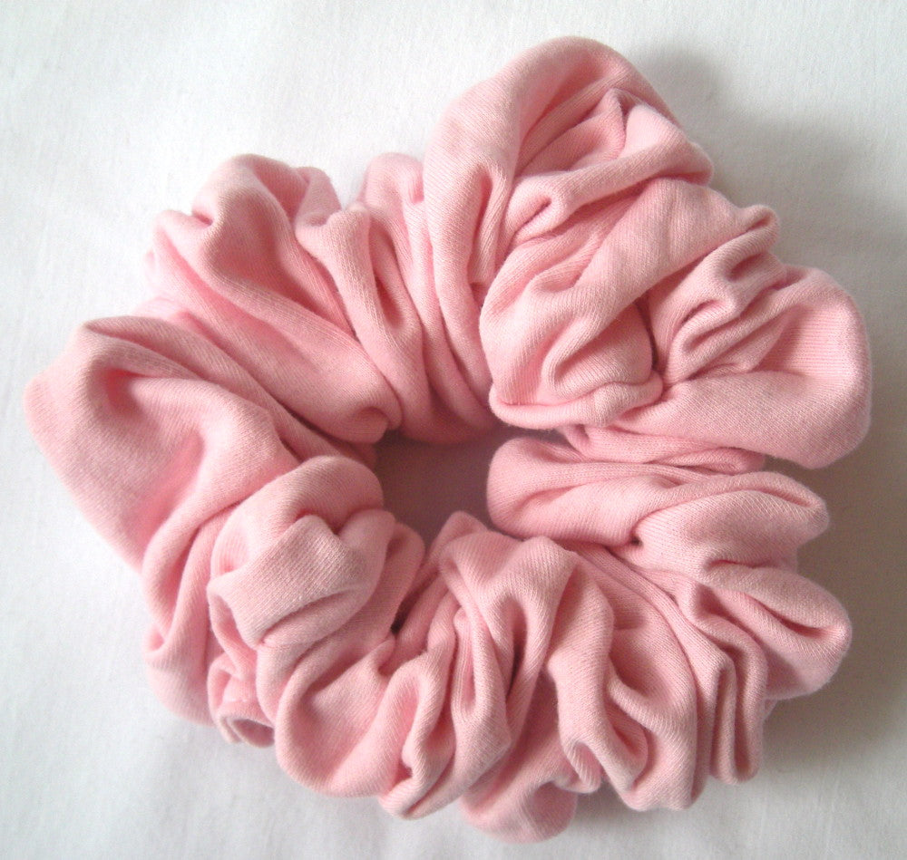 Pink Cotton Jersey Hair Scrunchy - Jumbo