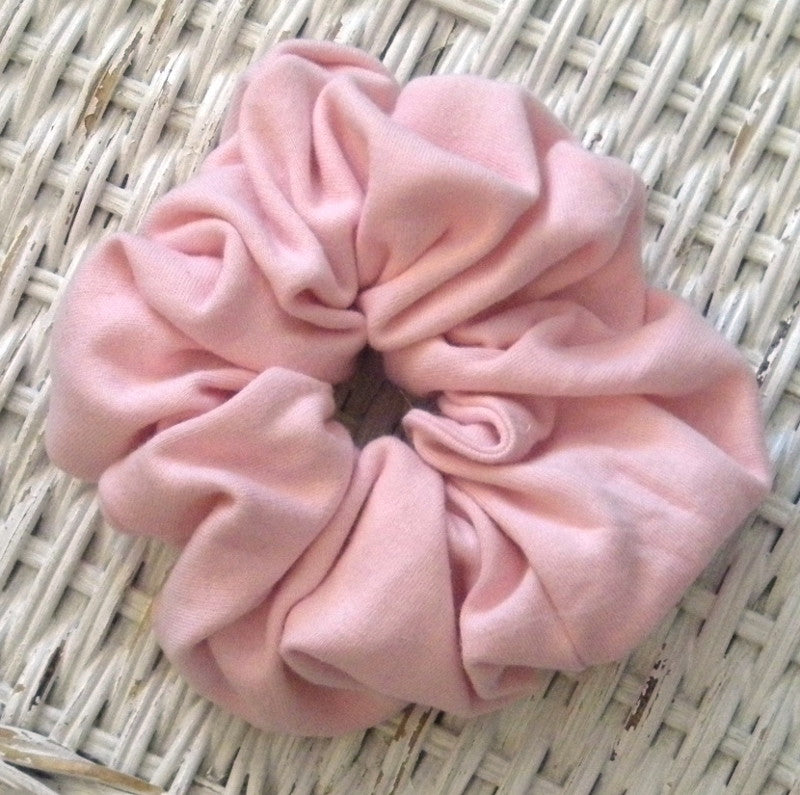 Pink Cotton Jersey Hair Scrunchy - Large