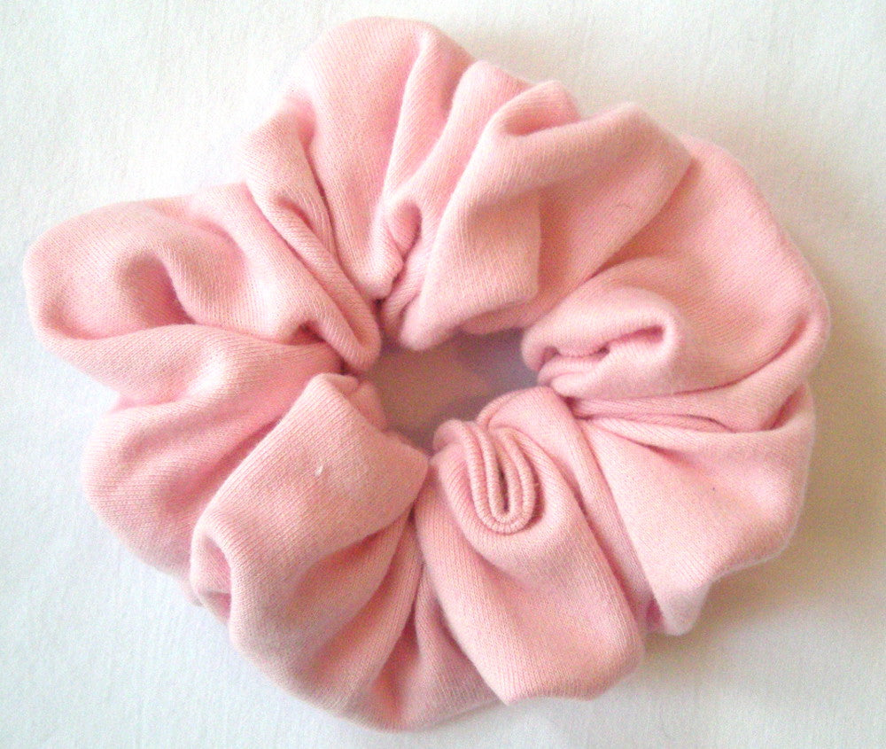 Pink Cotton Jersey Hair Scrunchy - Regular