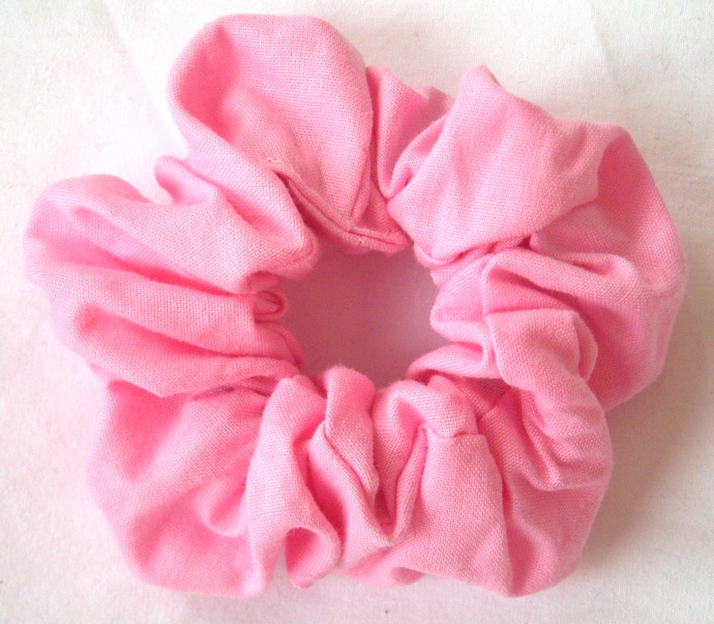 Pink Cotton Scrunchy - Small