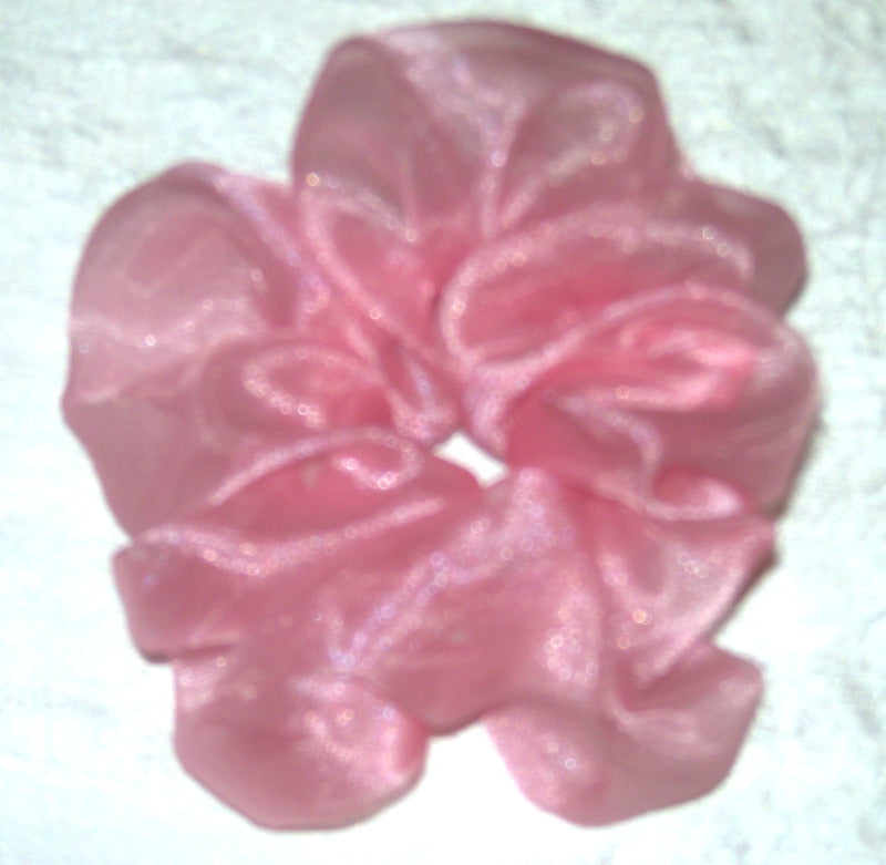 Pink Organza Hair Scrunchy - Regular