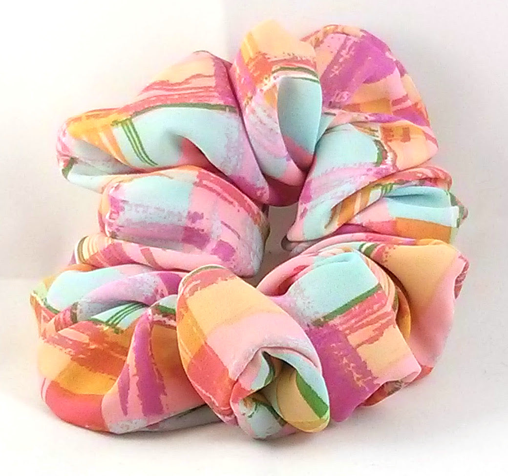 Pink Multi Plaid Triple Georgette - Full