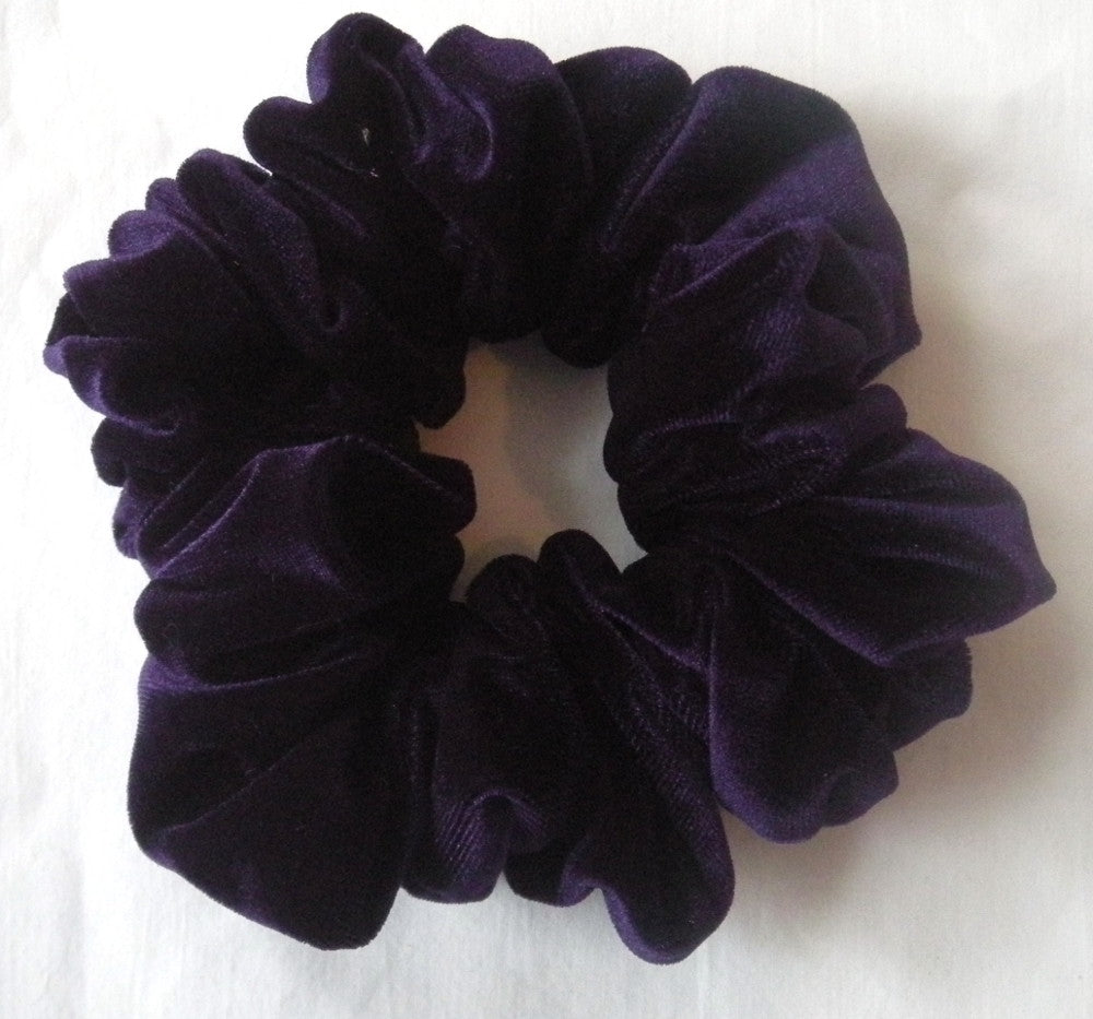 Purple Velvet Hair Scrunchy - Full