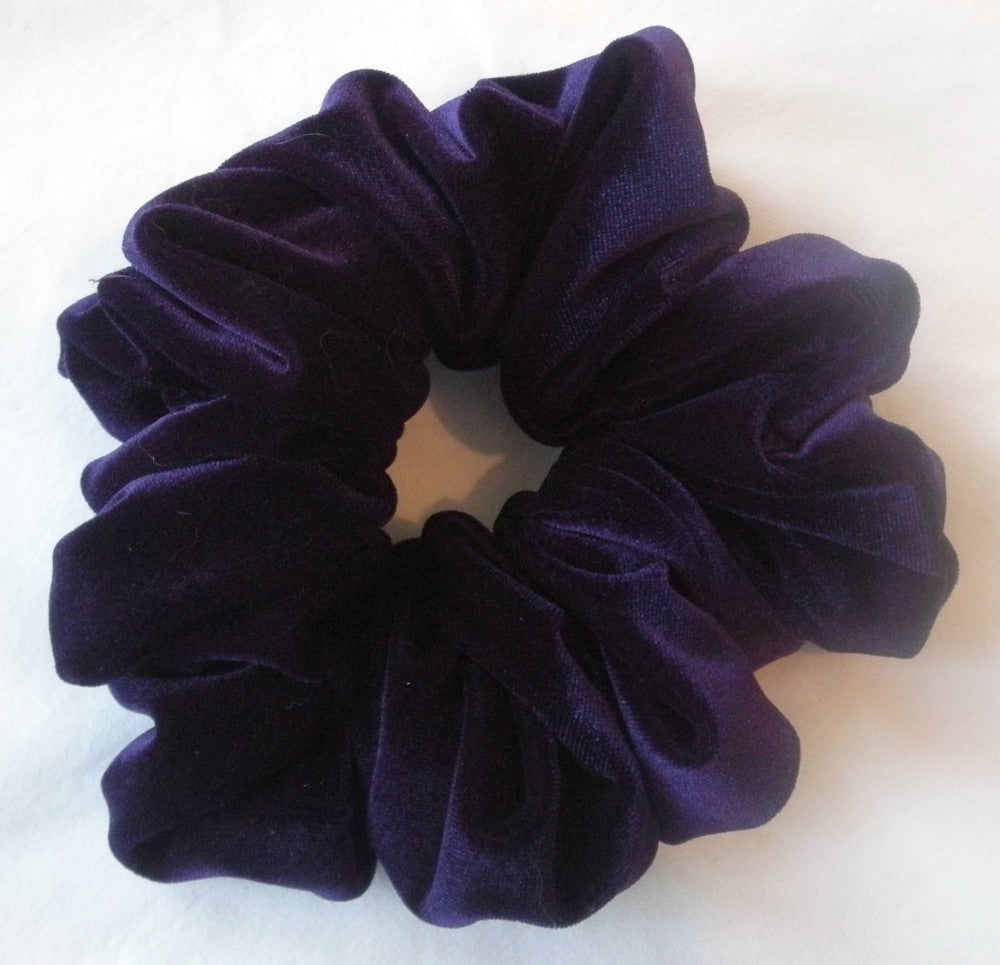 Purple Velvet Hair Scrunchy - Jumbo