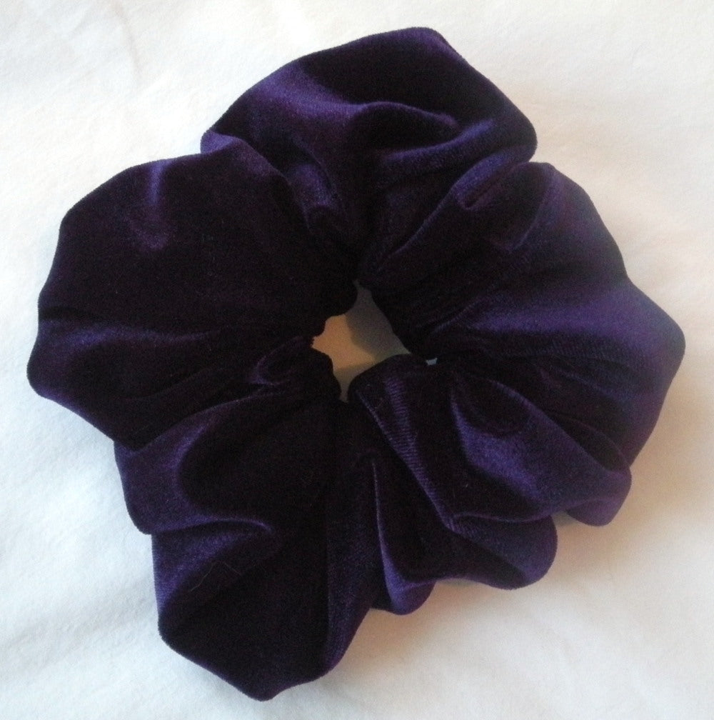 Purple Velvet Hair Scrunchy - Large