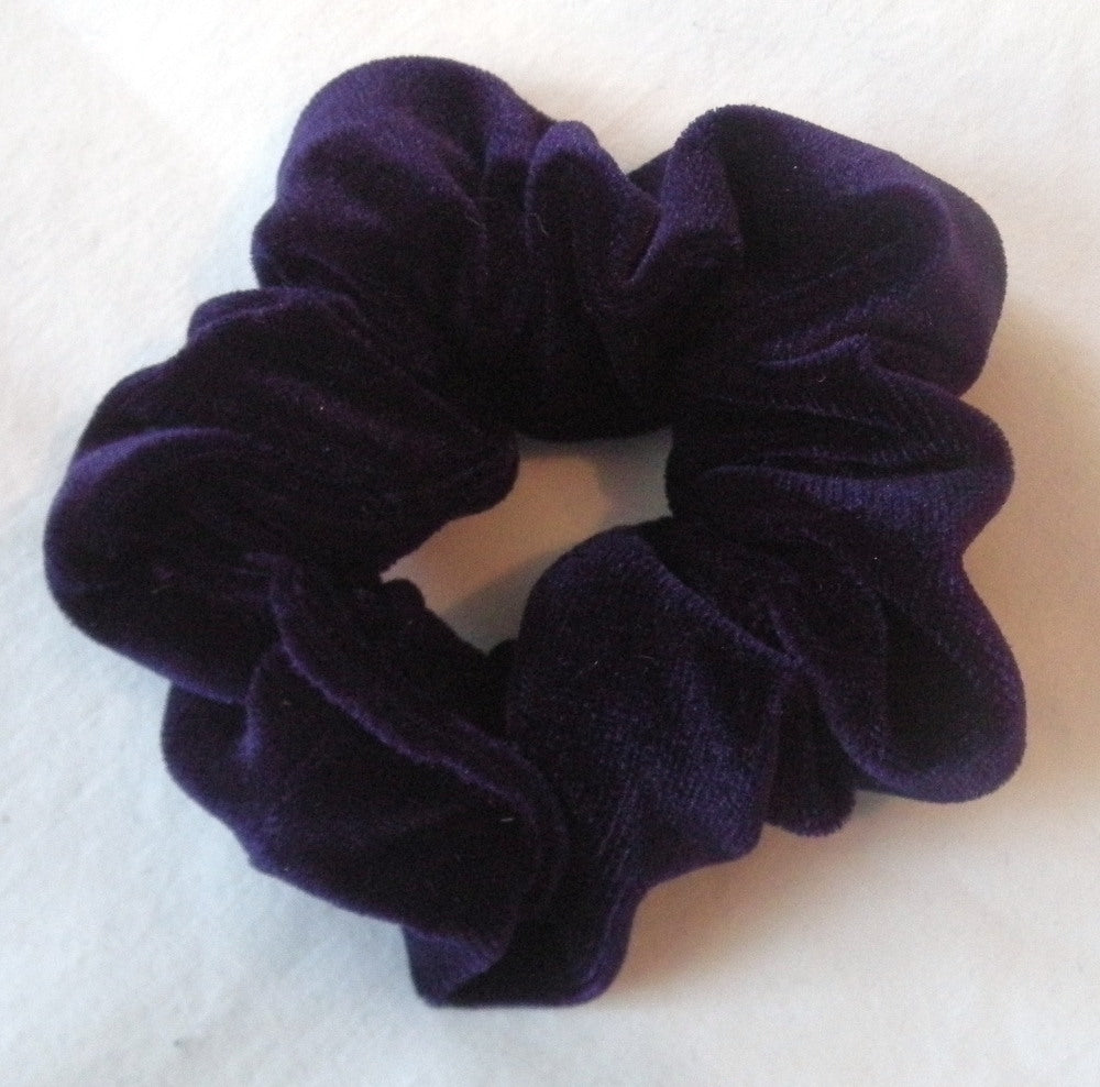 Purple Velvet Hair Scrunchy - Small