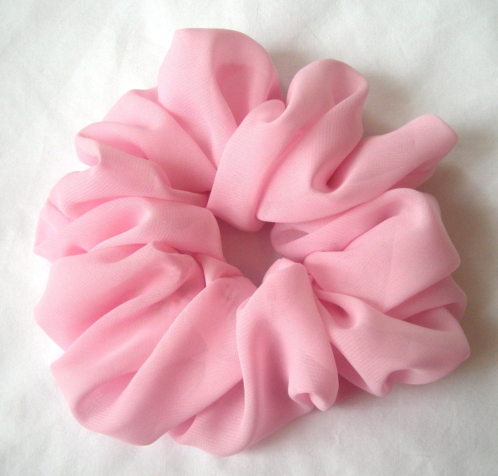Soft Pink Chiffon Hair Scrunchy - Jumbo