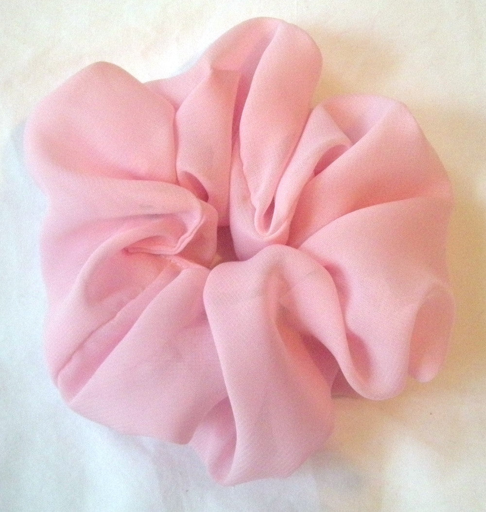Soft Pink Chiffon Hair Scrunchy - Large